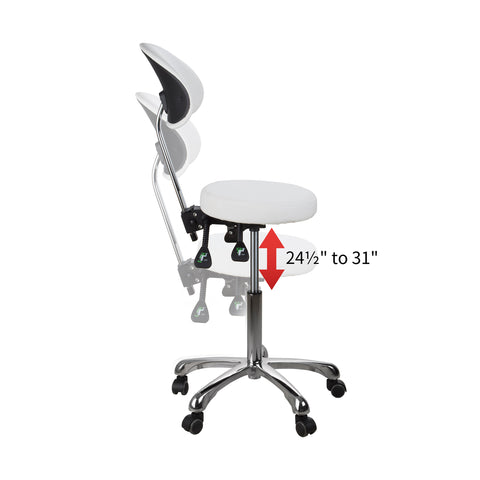 Bolt 200 Medical Doctors Stool with Back and 3 Way Motion