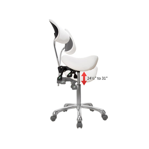 Bolt 200-S Medical Doctors Saddle Seat Stool with Back and 3 Way Motion