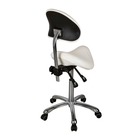 Bolt 200-S Medical Doctors Saddle Seat Stool with Back and 3 Way Motion